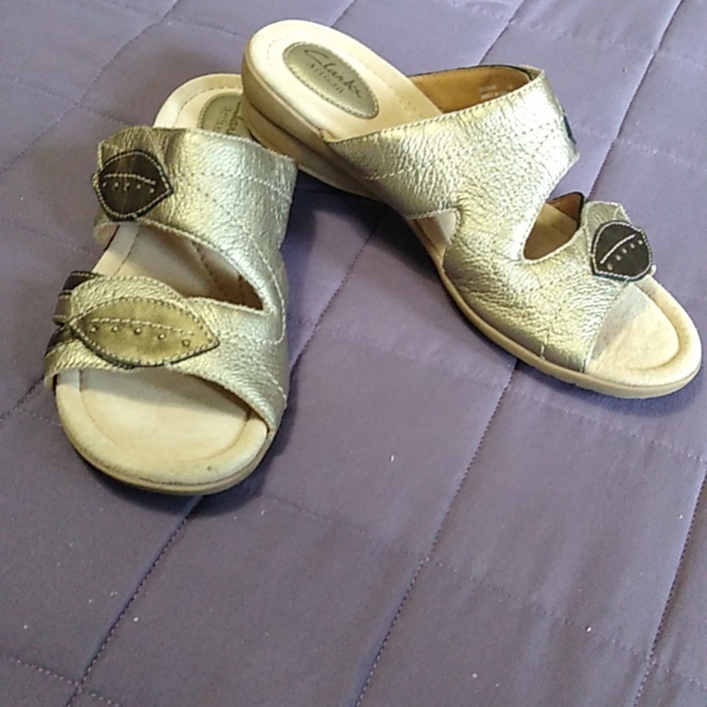 Clarks Leather Artisan Sandals Gold Copper 10 M